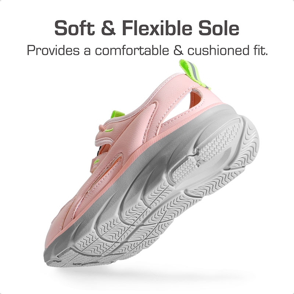 Boys & Girls Closed-Toe Athletic Sport Sandals - PINK LIGHT GREY - 2